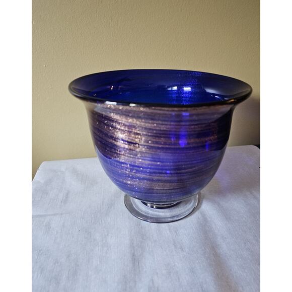Murano Cobalt Blue & Gold Sparkles Dish - Picture 3 of 7